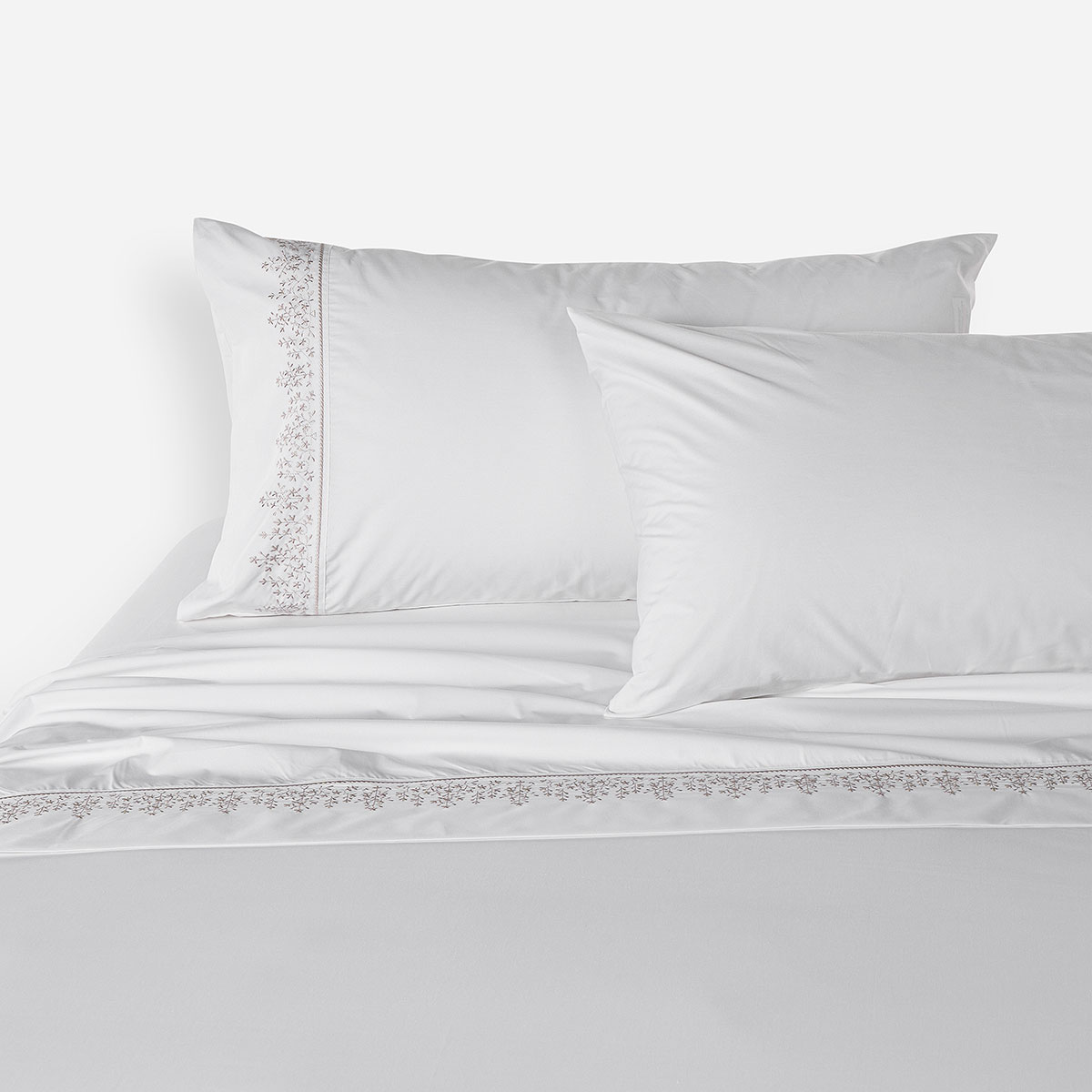 SÁBANAS ROSEN FLORAL SUPERKING 220 HILOS ALGODÓN BLANCA BORDADA - 1
