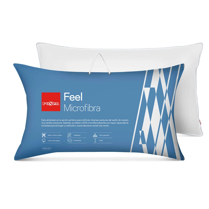 ALMOHADA ROSEN MICROFIBRA FEEL KING 90 X 50 CM BLANCO - 5