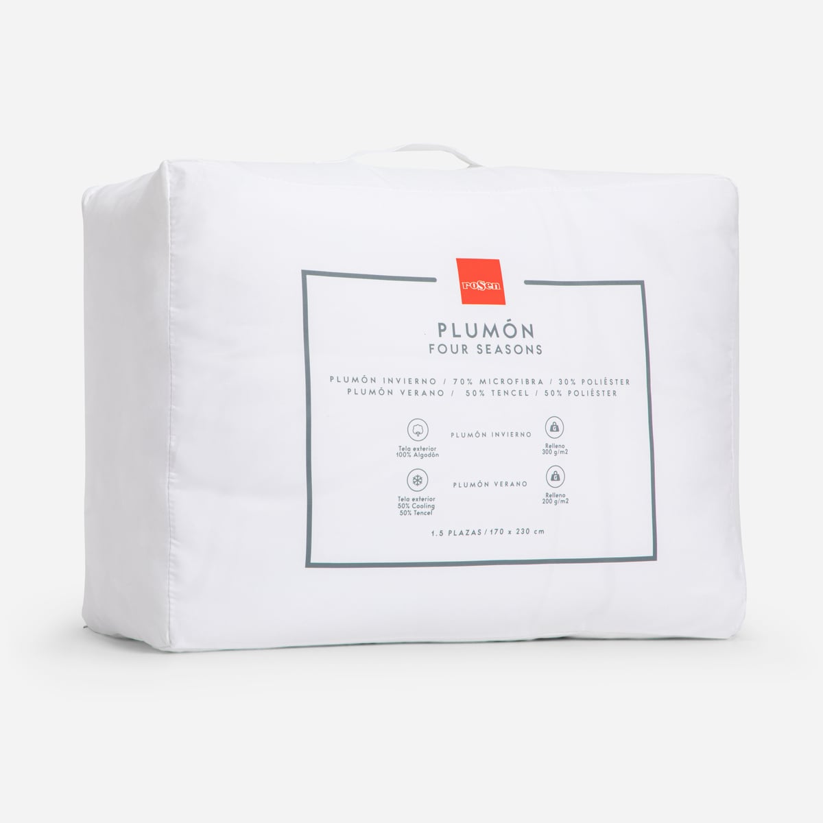PLUMÓN ROSEN 1.5 PLAZAS BLANCO LISO FOUR SEASONS - 5