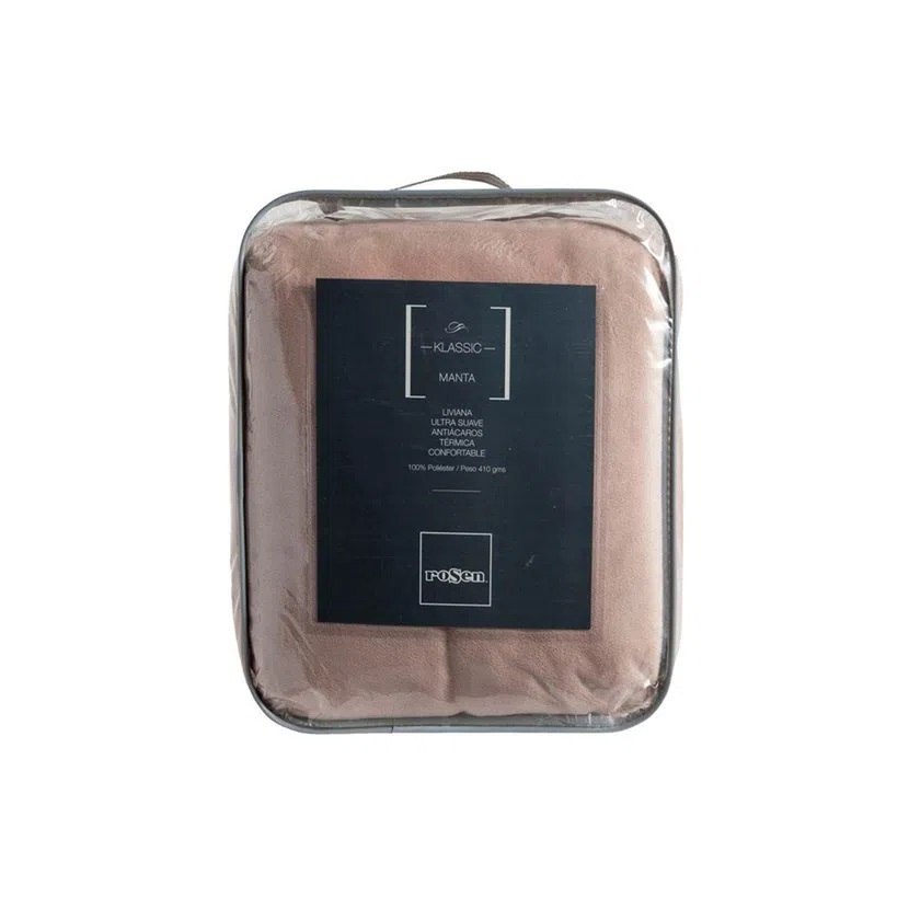 FRAZADA ROSEN 410 GRAMOS BICOLOR BEIGE SUPER KING - 2
