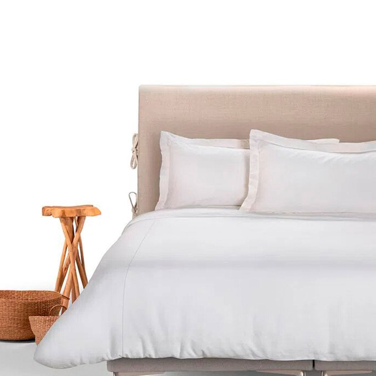 FUNDA PLUMÓN ROSEN LINO BLANCO LISO PURE SÚPER KING - 1