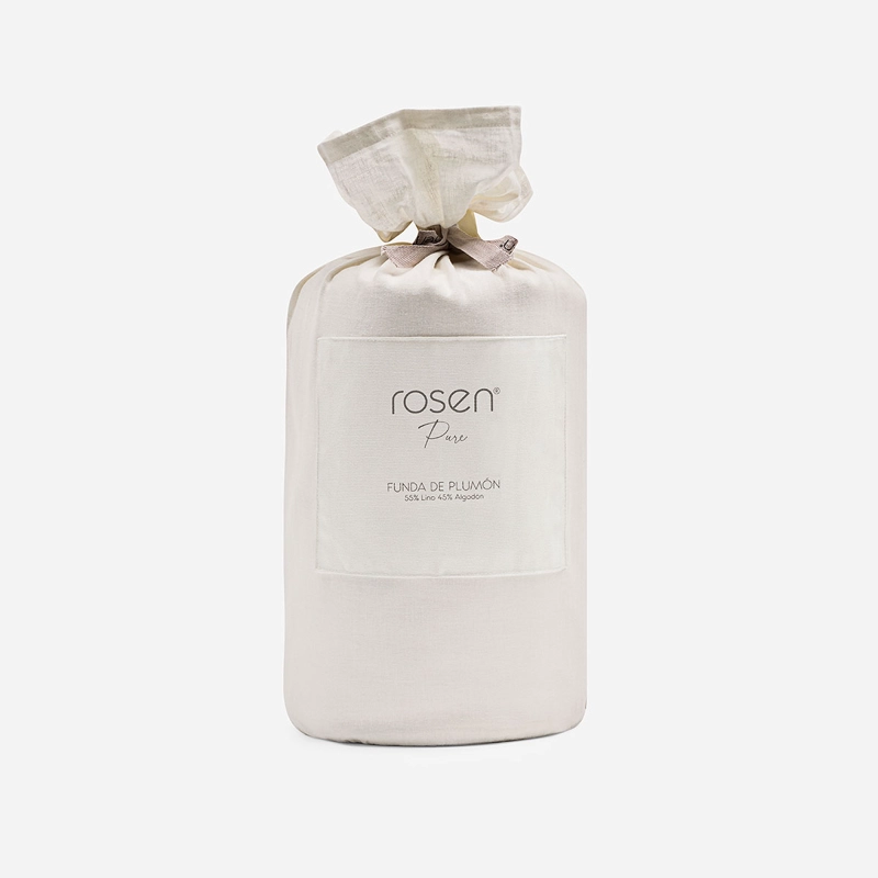 FUNDA PLUMON ROSEN LINO-ALGODON PURE LISO KING BLANCO - 5