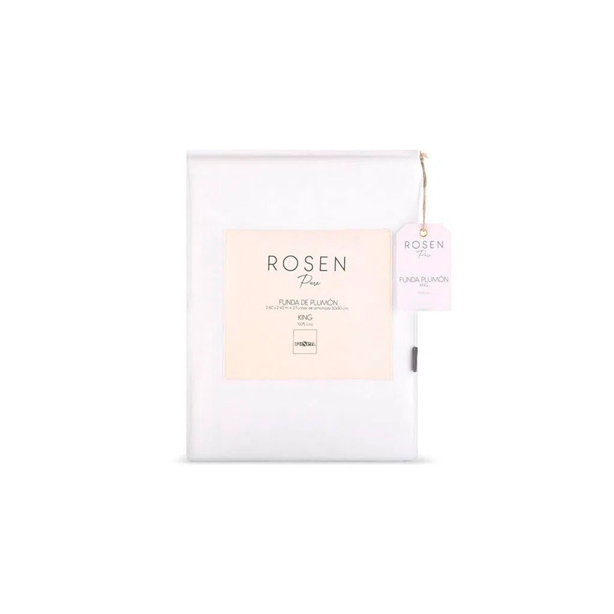 FUNDA PLUMON ROSEN LINO PURE LISO KING BLANCO - 6