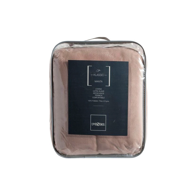 FRAZADA ROSEN 410 GRAMOS BICOLOR BEIGE 2 PLAZAS - 2