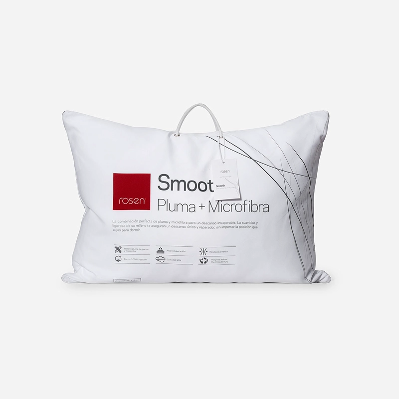 ALMOHADA ROSEN PLUMA MICROFIBRA NEW SMOOTH AMERICANA 70 X 50 CM BLANCO - 1