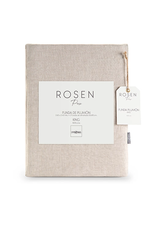 FUNDA PLUMON ROSEN LINO PURE LISO SUPER KING NATURAL - 5