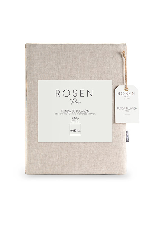 FUNDA PLUMON ROSEN LINO PURE LISO SUPER KING NATURAL - 5