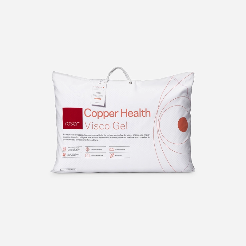 ALMOHADA ROSEN COPPERHEALTH VISCOÉLASTICA AMERICANA 60 X 40 CM COBRE - 1