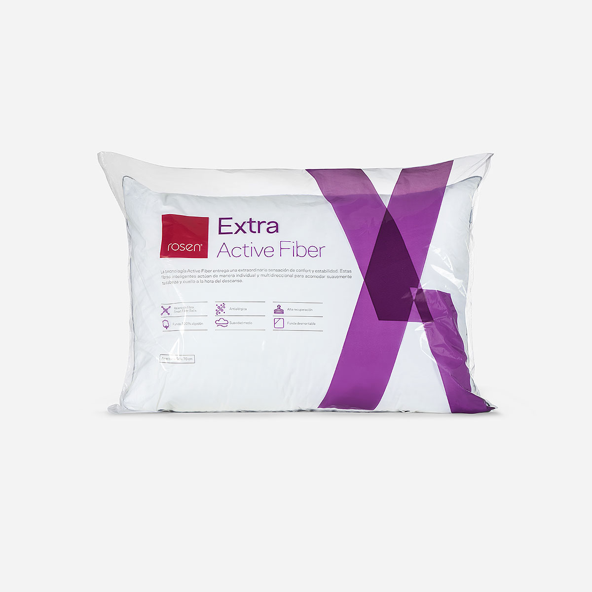 ALMOHADA ROSEN FIBRA EXTRA AMERICANA 70 X 50 CM BLANCO - 1