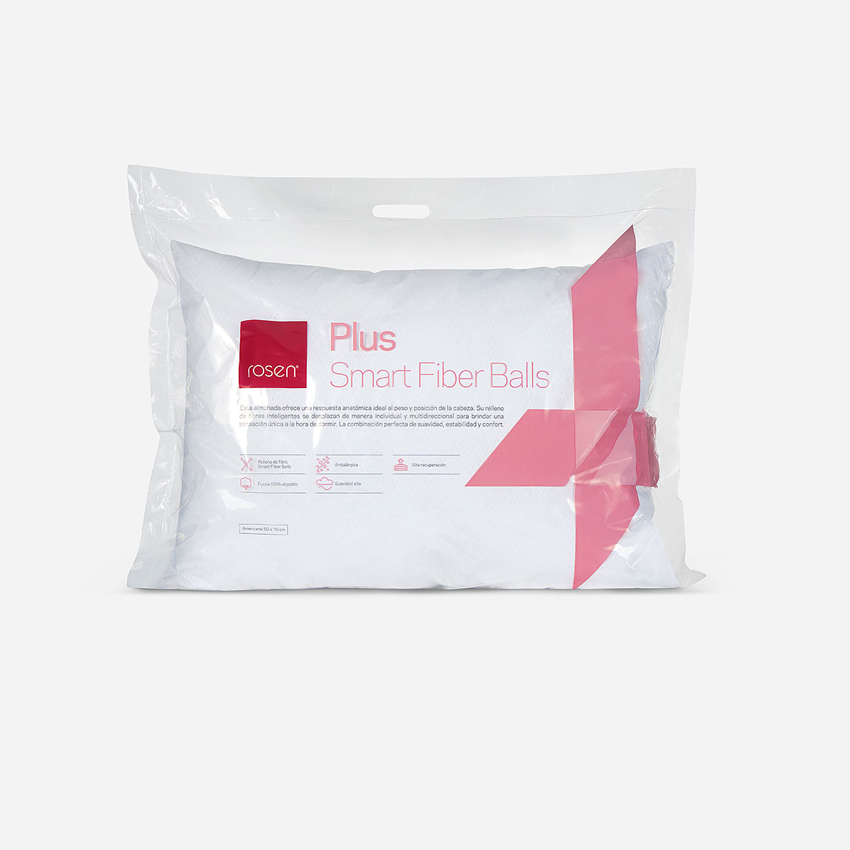 ALMOHADA ROSEN FIBRA PLUS AMERICANA 70 X 50 CM BLANCO - 1