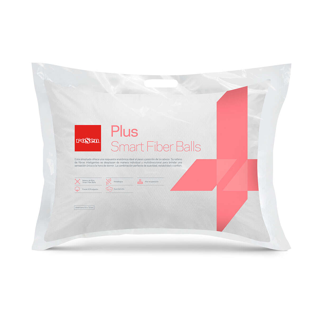 ALMOHADA ROSEN FIBRA PLUS AMERICANA 70 X 50 CM BLANCO - 6