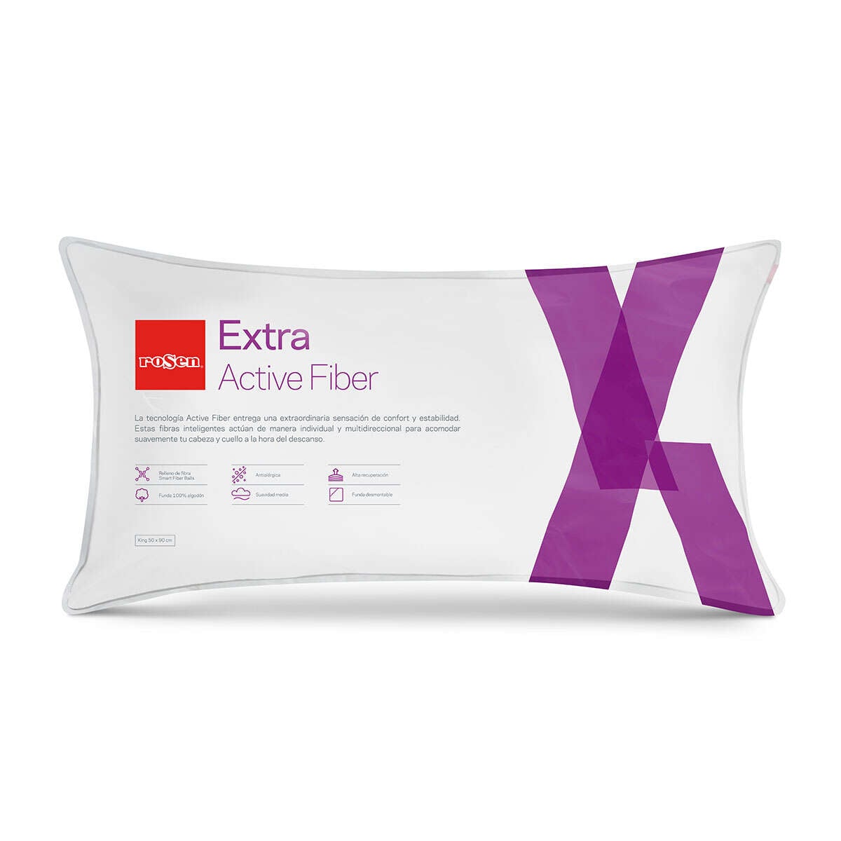 ALMOHADA ROSEN FIBRA EXTRA KING 90 X 50 CM BLANCO - 5