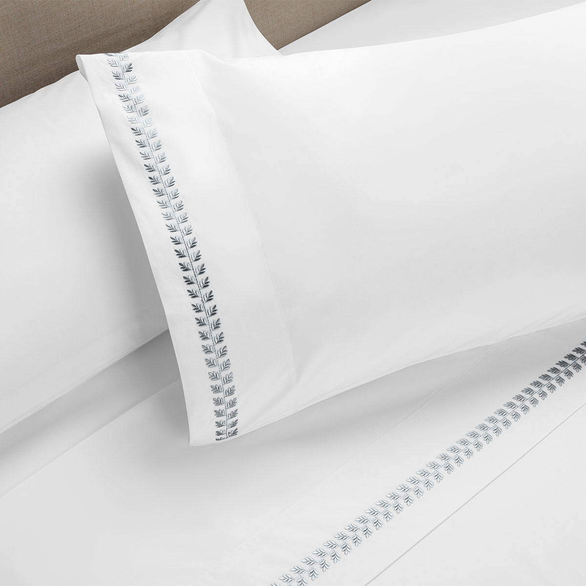 SABANA ROSEN 220 HILOS BORDADA HOJA BLANCA 1 PLAZA - 1