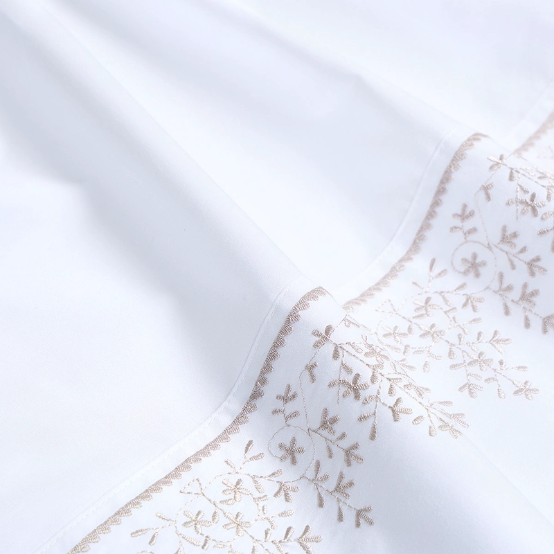 SABANA ROSEN 220 HILOS BORDADA BOTANICA BLANCA 1,5 PLAZAS - 2