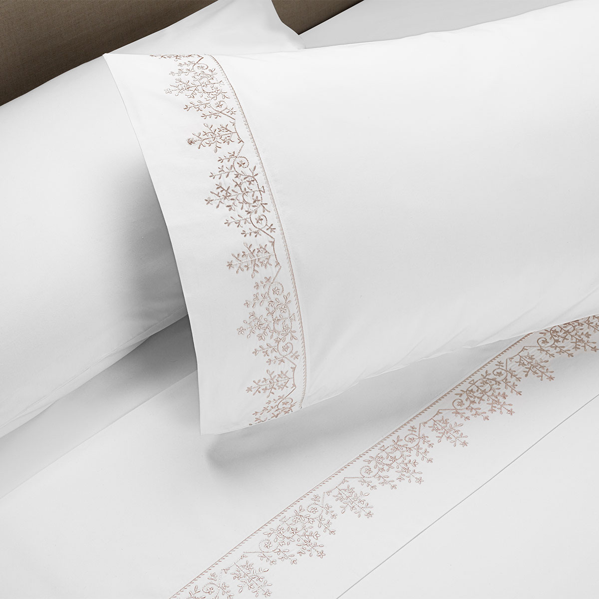 SABANA ROSEN 220 HILOS BORDADA FLORAL BLANCA 1 PLAZA - 2