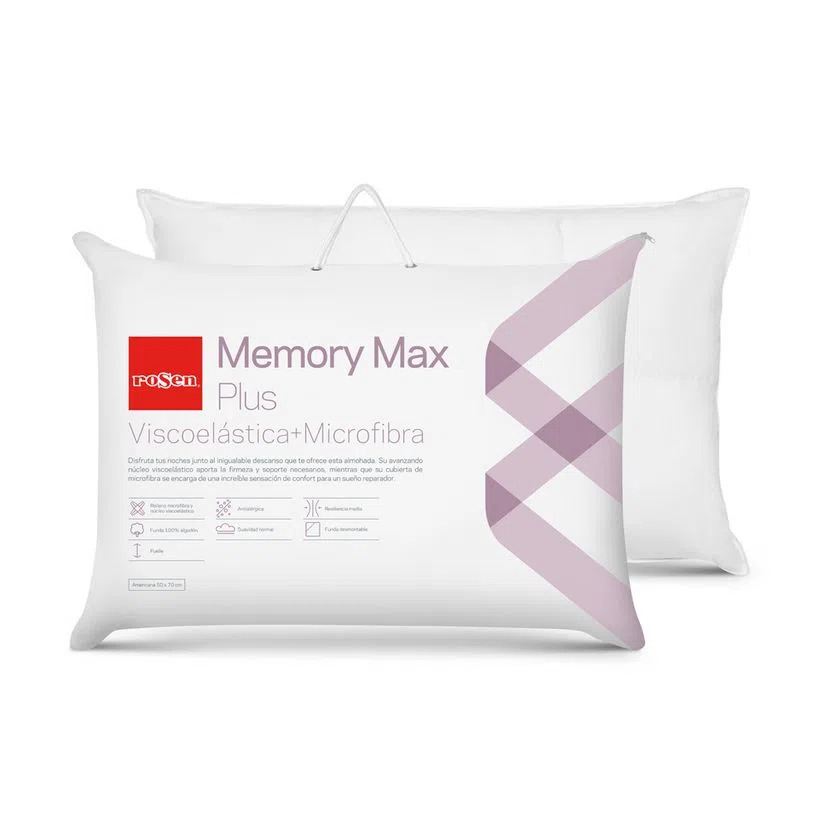 ALMOHADA ROSEN VISCOELÁSTICA MEMORY MAX PLUS AMERIC 70 X 50 CM MICROFIBRA BEIGE - 6