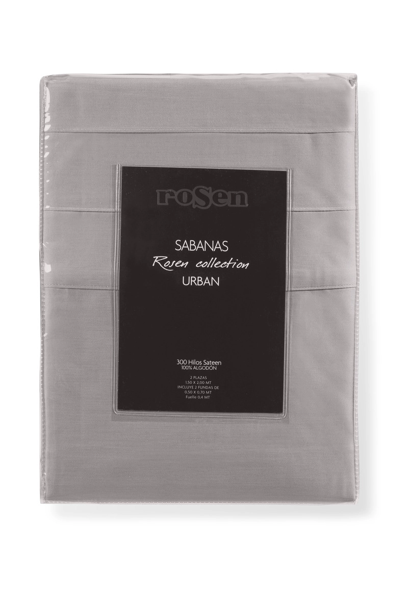 SABANA ROSEN 300 HILOS ALGODON LISA PLATA QUEEN - 6