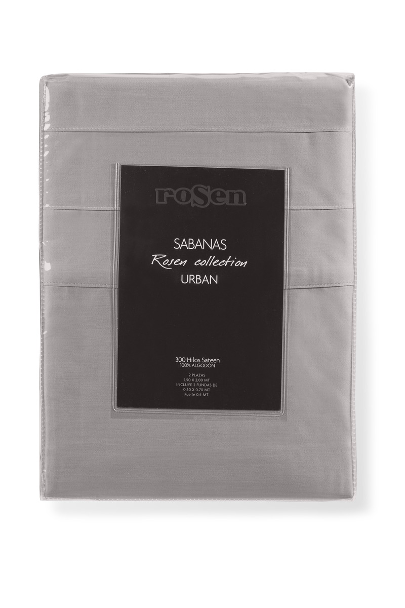 SABANA ROSEN 300 HILOS ALGODON LISA PLATA QUEEN - 6