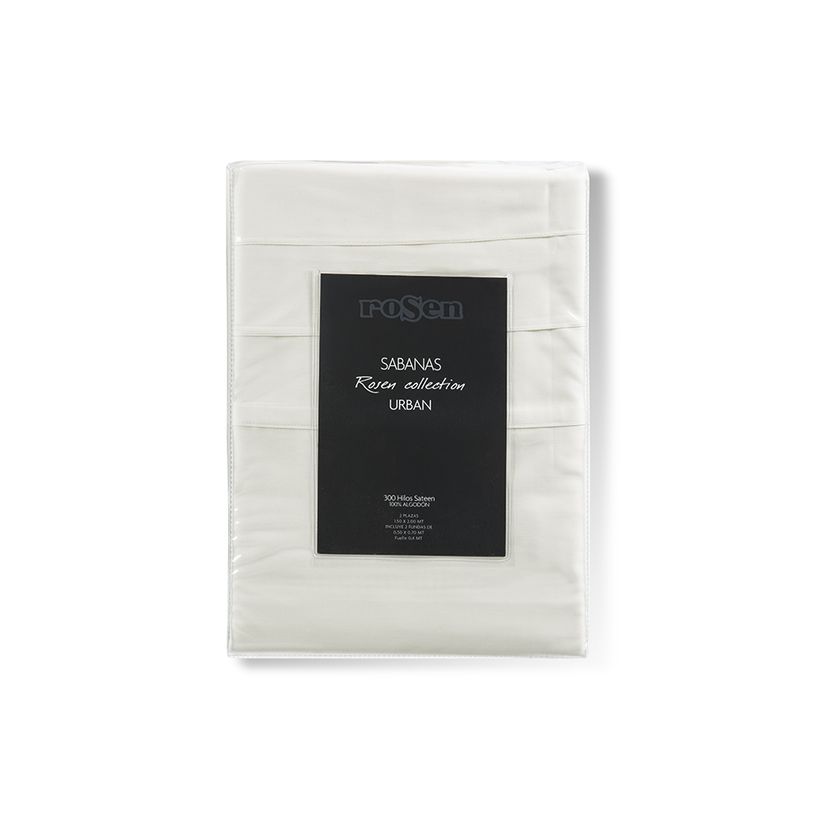 SABANA ROSEN 300 HILOS ALGODON LISA IVORY SUPER KING - 6