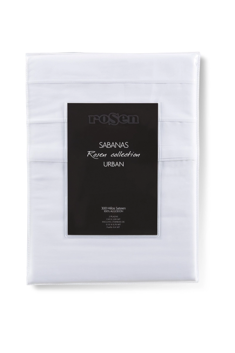 SABANA ROSEN 300 HILOS ALGODON LISA BLANCA FULL - 1