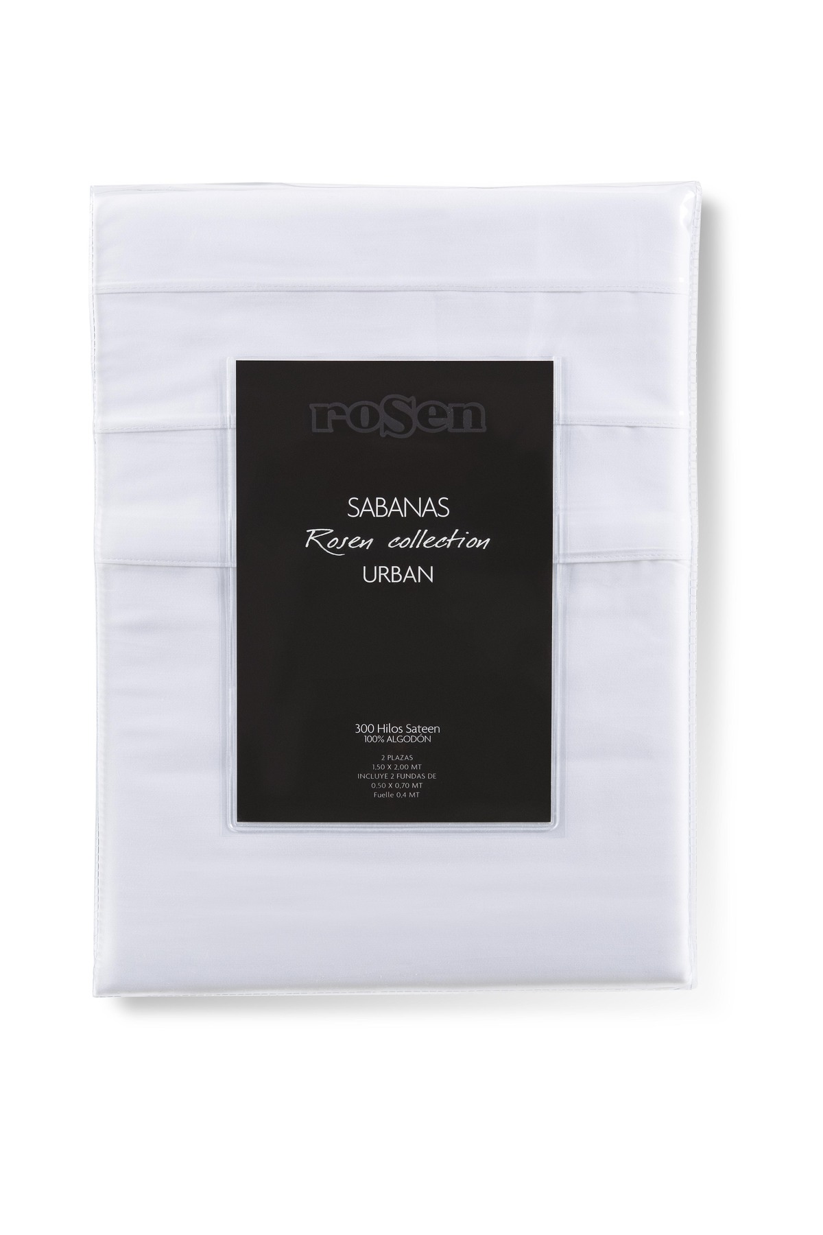 SABANA ROSEN 300 HILOS ALGODON LISA BLANCA FULL - 1