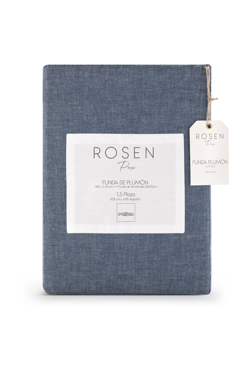FUNDA PLUMON ROSEN ALGODON PURE NEW LANIN 1 PLAZA DENIM - 6