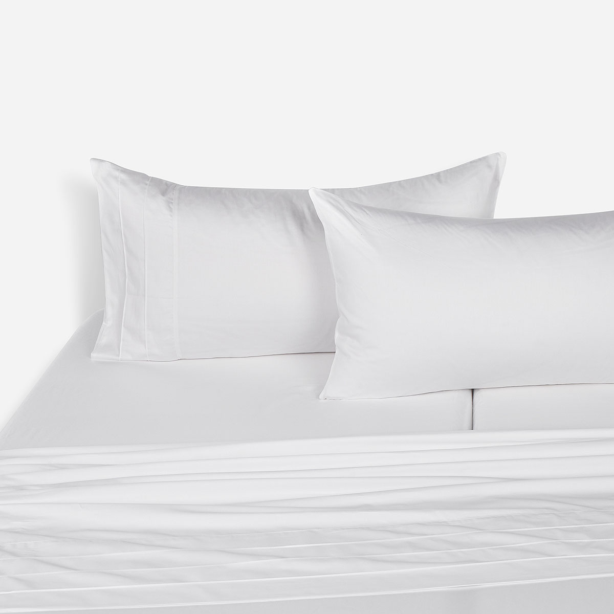 SABANA BODY SHAPE 300 HILOS ALGODON LISA BLANCA SUPER KING - 1