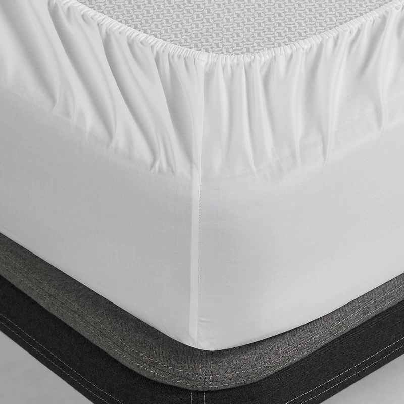 SABANA BODY SHAPE 300 HILOS ALGODON LISA BLANCA SUPER KING - 5