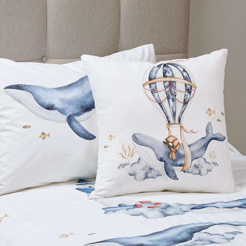 FUNDA DE COJIN BALLENAS 50X50 CM - 2