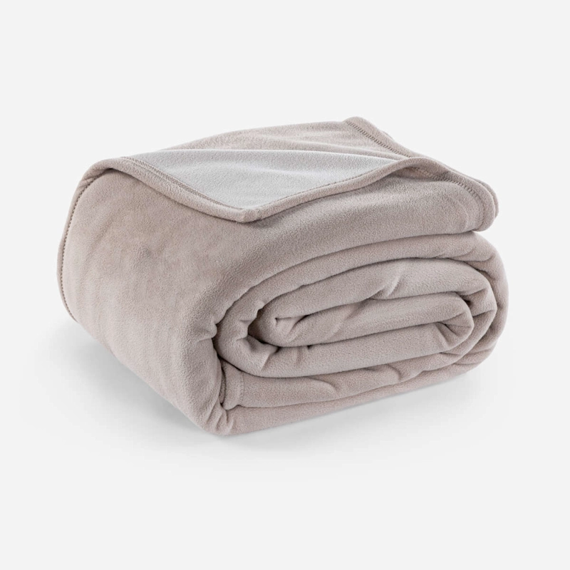 FRAZADA ROSEN 410 GRAMOS BICOLOR TOPO KING 250 X 220 CM BEIGE GRIS - 1