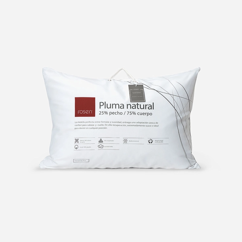 ALMOHADA ROSEN PLUMA NATURAL S/FUELLE 50X70 CM AMERICANA - 1