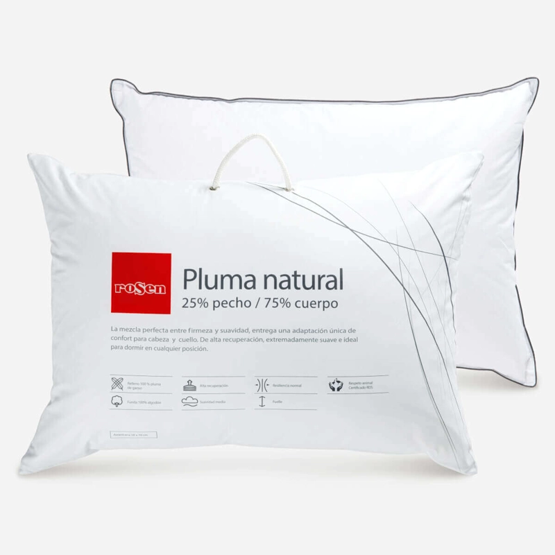 ALMOHADA ROSEN PLUMA NATURAL S/FUELLE 50X70 CM AMERICANA - 6