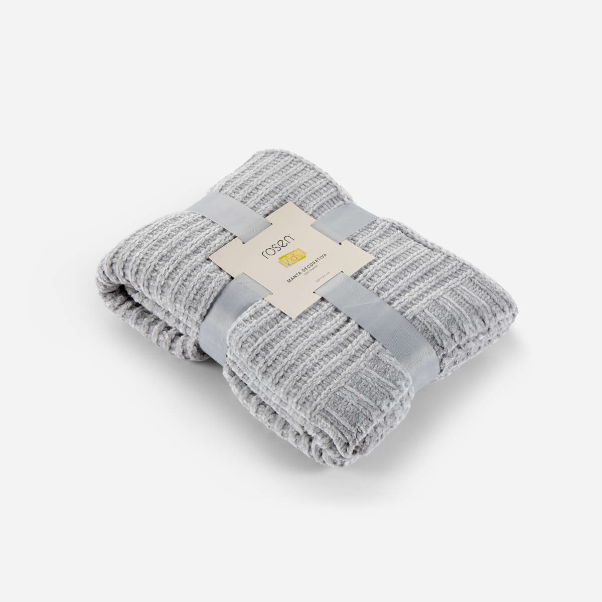 MANTA ROSEN TEJIDA KIDS 140 X 100 CM ALGODÓN GRIS - 1