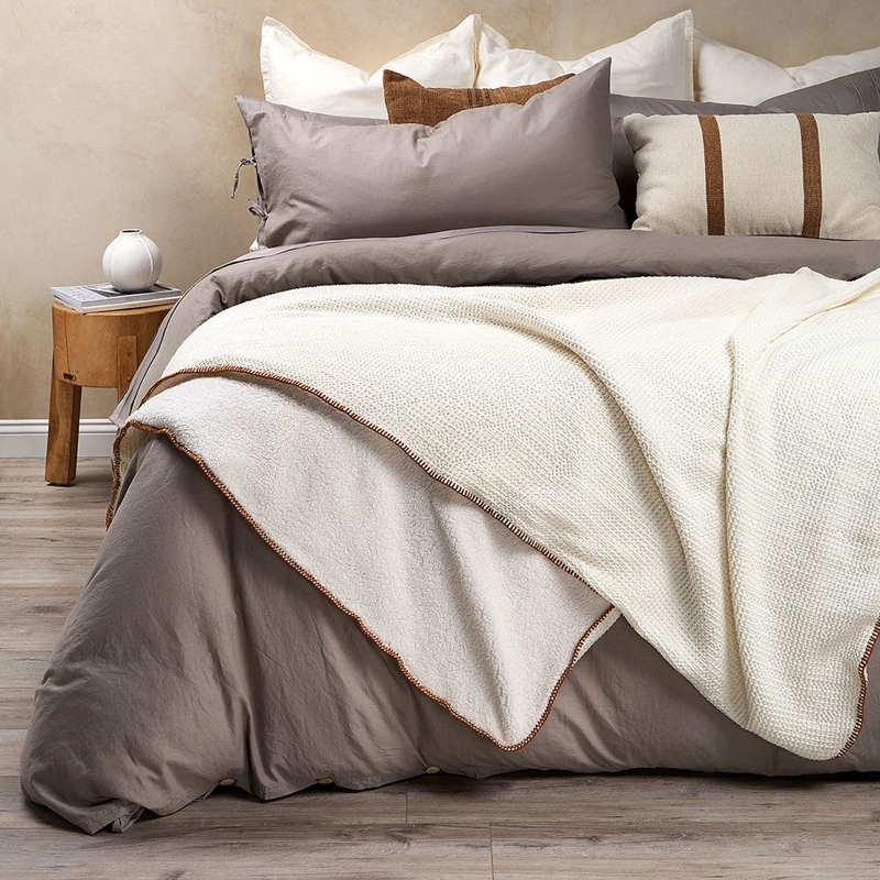 MANTA ALGODON SHERPA 150 X 200 CM COZY CRUDO - 2