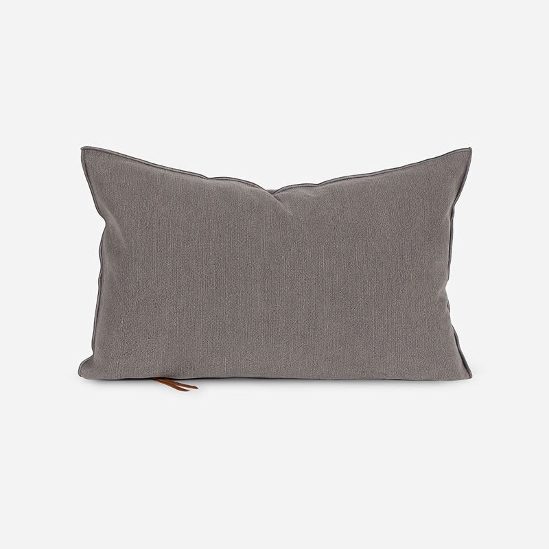 FUNDA DE COJIN AMBIENTE LINO-ALGODON 60 X 40 CM GRIS - 1