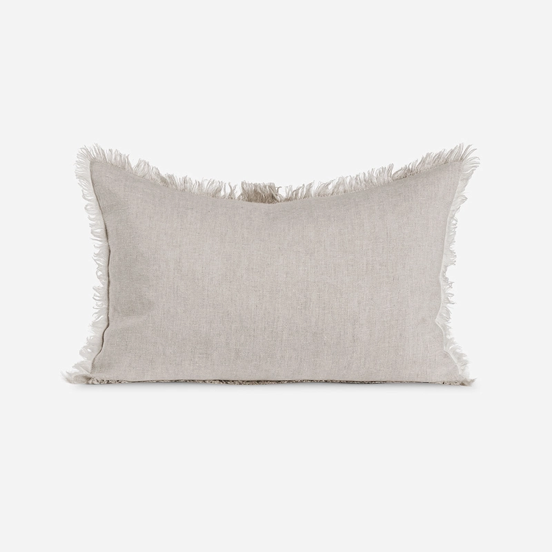 FUNDA DE COJIN LINO COSTA 60 X 40 CM BEIGE - 1