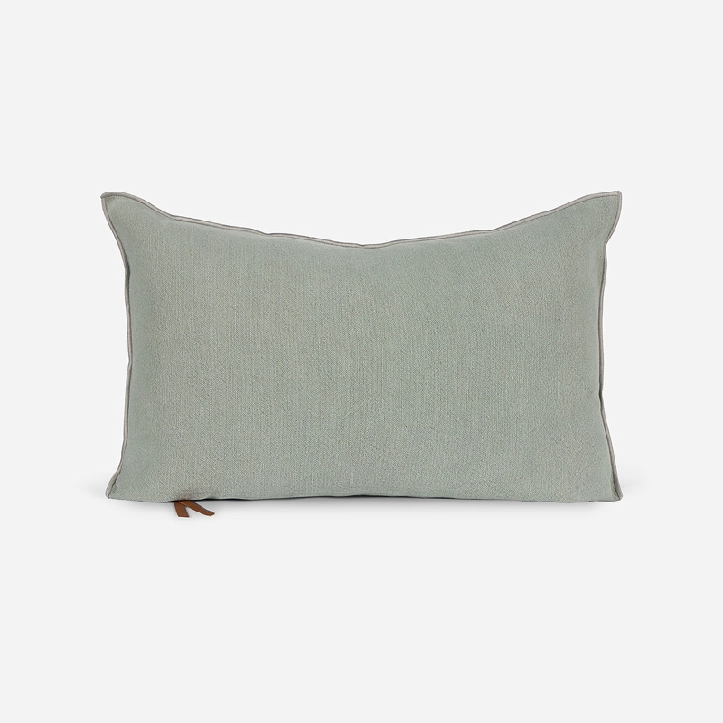 FUNDA DE COJIN AMBIENTE LINO-ALGODON 60 X 40 CM VERDE - 1