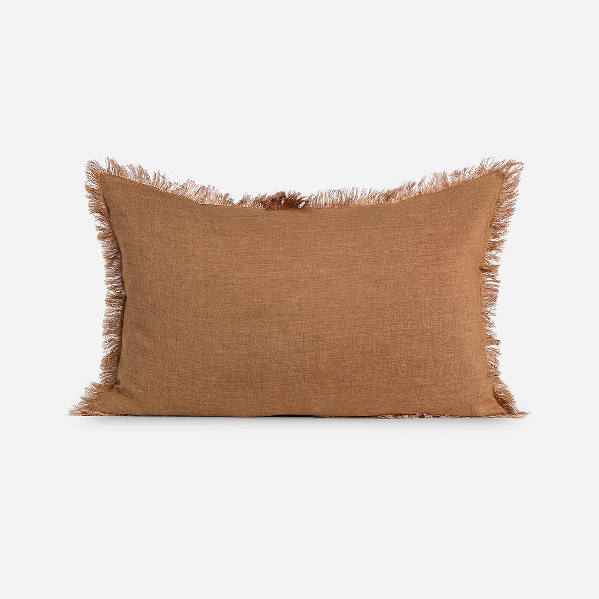 FUNDA DE COJIN LINO COSTA 60 X 40 CM CAMEL - 1