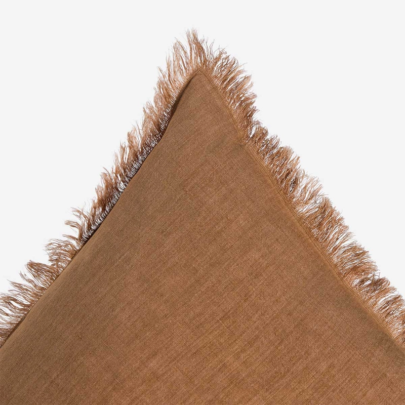FUNDA DE COJIN LINO COSTA 60 X 40 CM CAMEL - 4