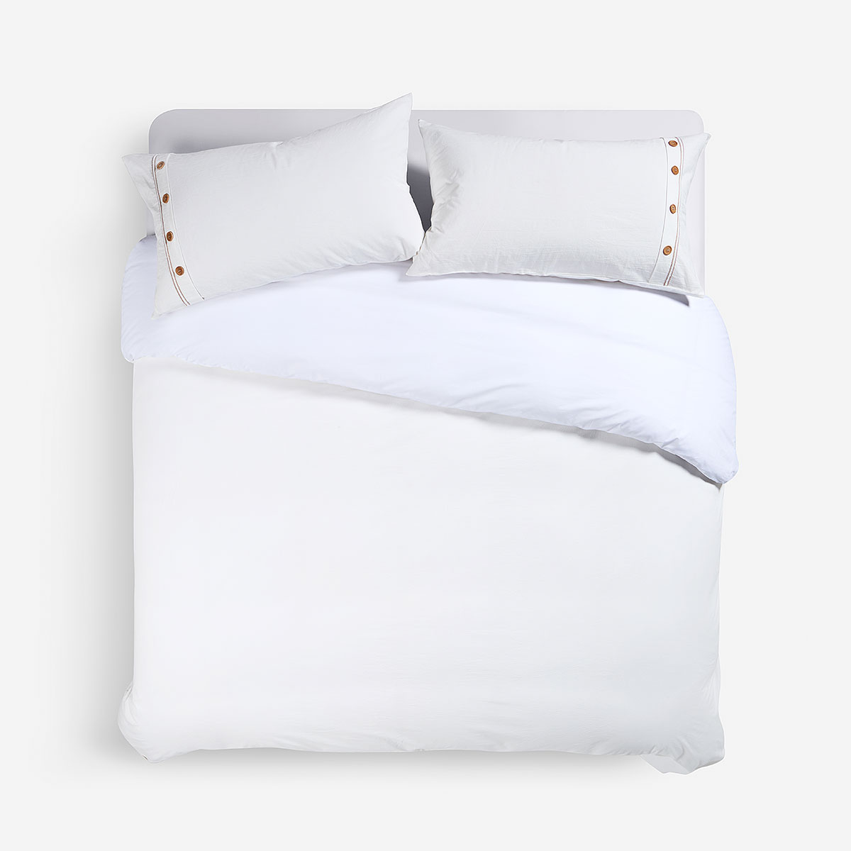FUNDA DE PLUMON ALGODON LANIN BLANCO KING - 2