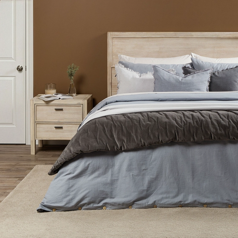 FUNDA DE PLUMON PURE LINO-ALGODON STONE KING - 1