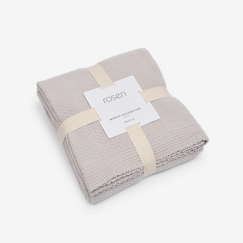 MANTA NEW CHENILLE PERLA 130X170 CM - 3
