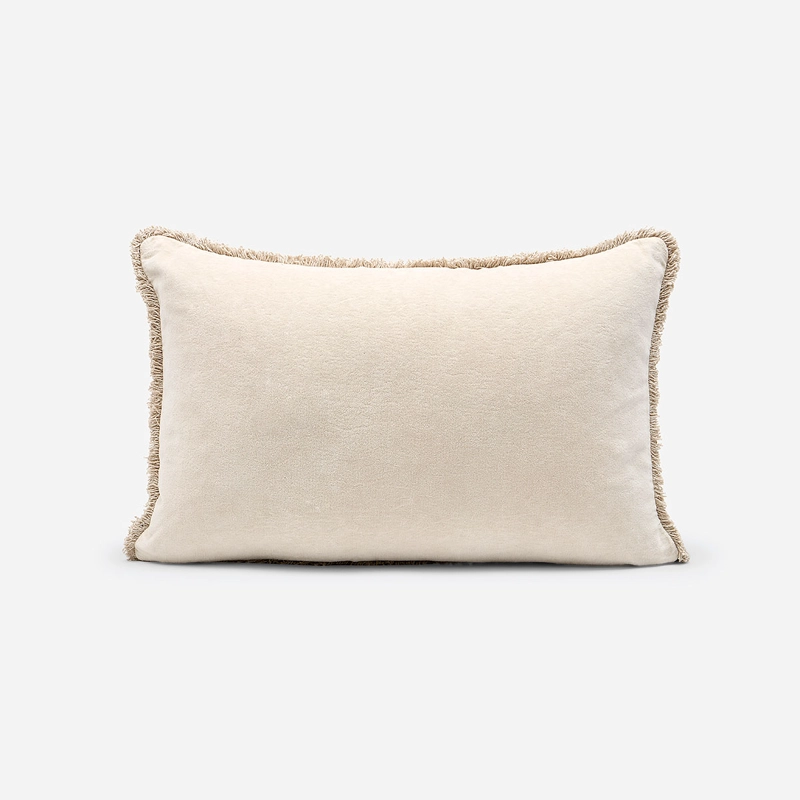 FUNDA COJIN VELVET FLECOS ARENA 60X40 CM - 1