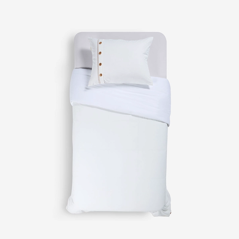 FUNDA DE PLUMON ALGODON LANIN BLANCO 1 PLAZA - 2