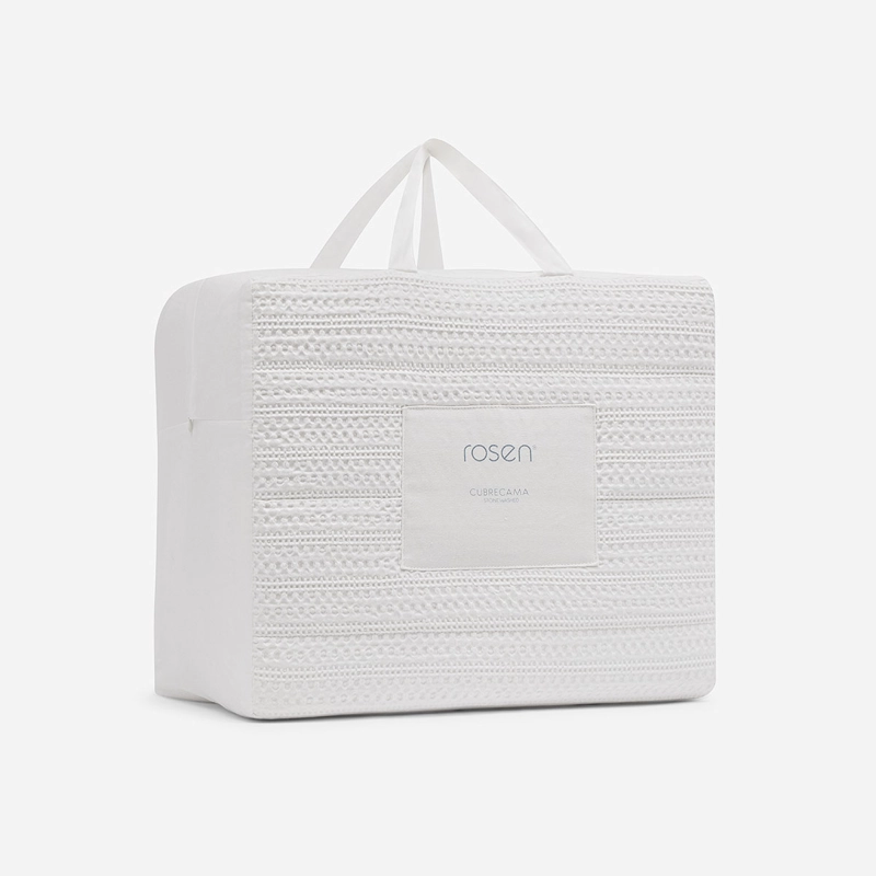 COLCHA ALGODON OPORTO BLANCO SUPER KING - 5