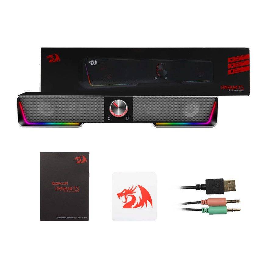SOUNDBAR BLUETOOTH REDRAGON GS570 GAMER DARKNETS STEREO RGB 5.0 + 35MM - 2