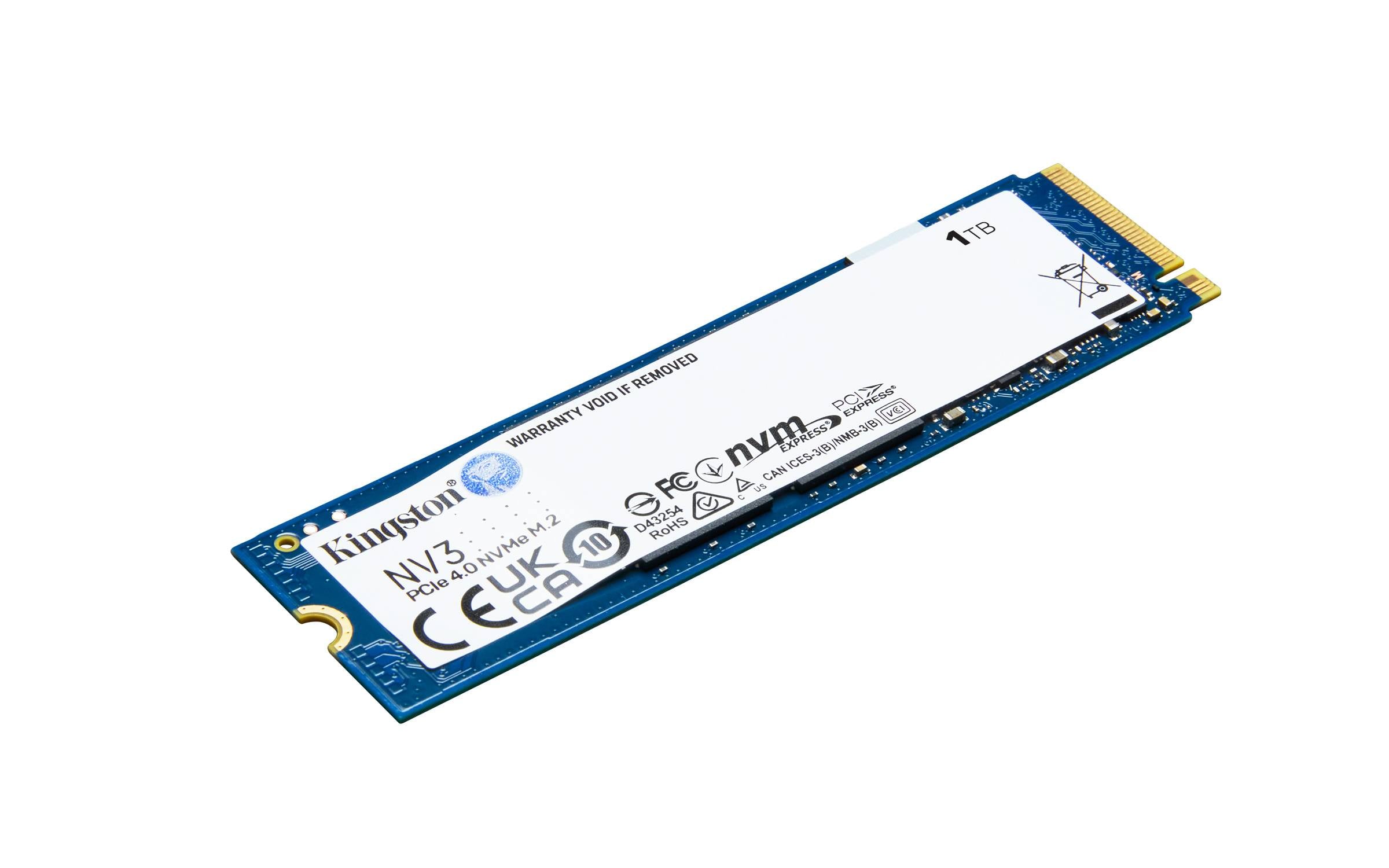 UNIDAD SSD KINGSTON NV3, 1TB, M.2 2280, NVMEPCIE 4.0 X4, LECTURA 6000MB/S ESCRITURA 4000MB/S - 2