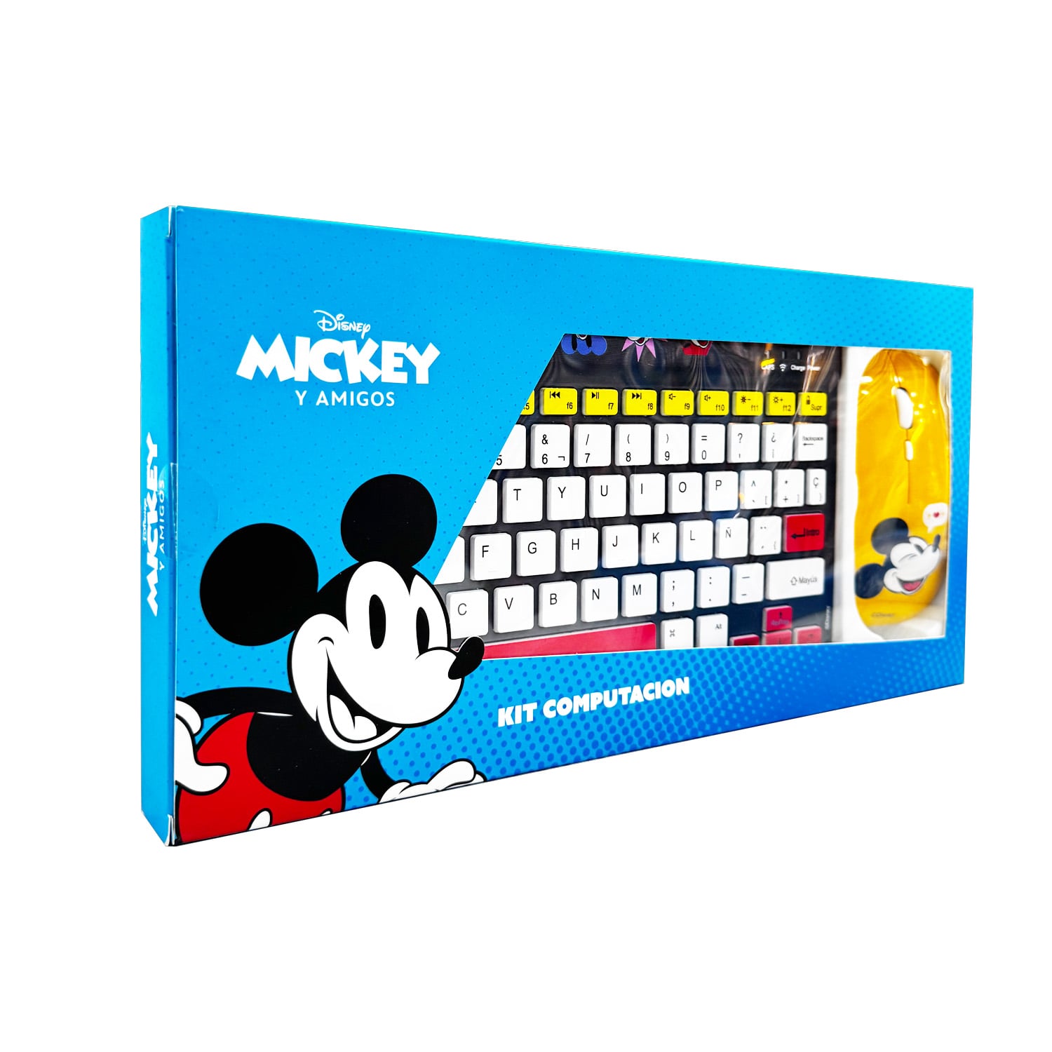 KIT INALÁMBRICO MOTOMO TECLADO Y MOUSE MICKEY GOOD VIBES BLUETOOTH NEGRO Y AMARILLO - 4