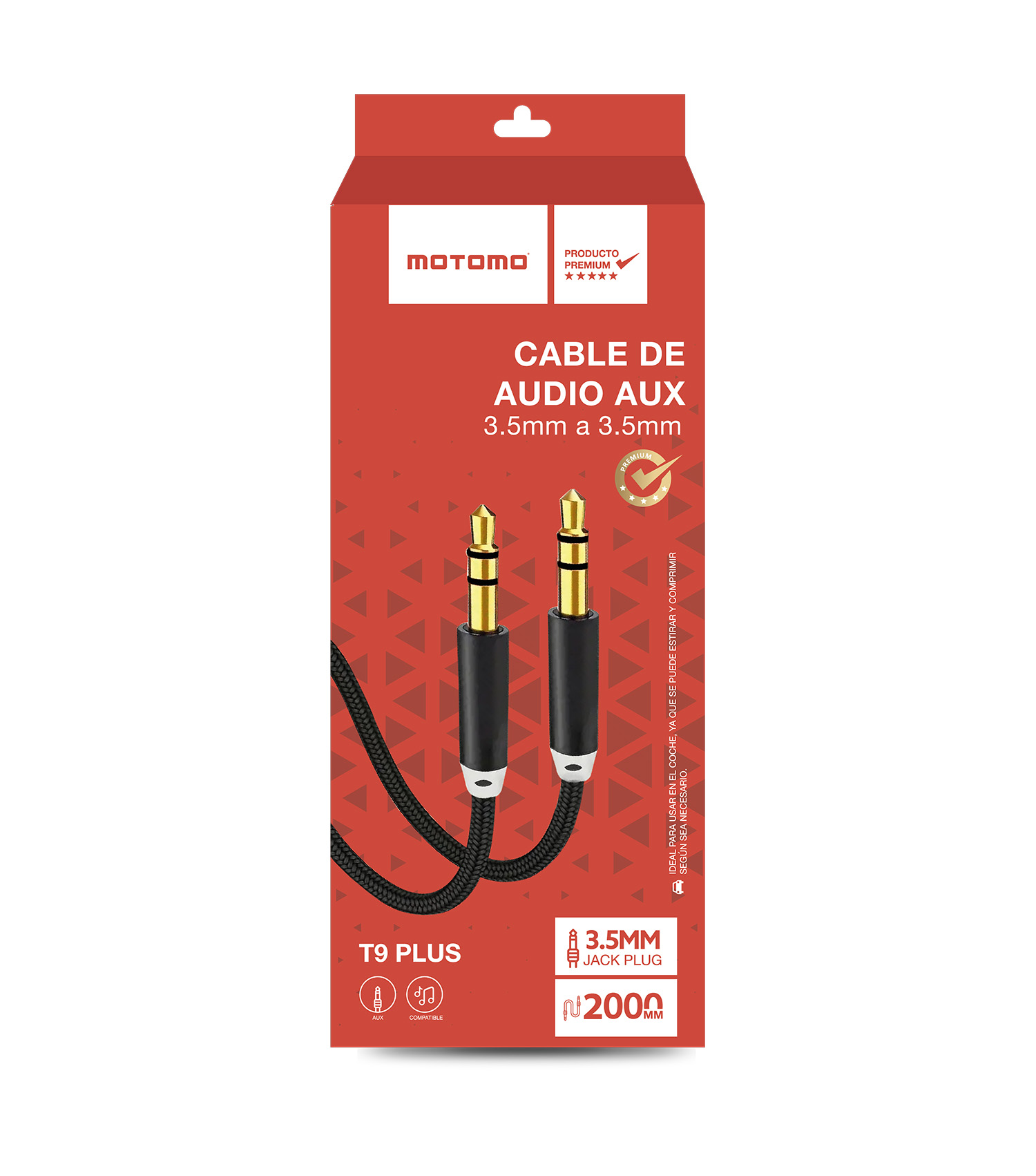 CABLE MOTOMO CABAUDI01 AUXILIAR AUDIO 3.5MM 1 METRO NEGRO - 3