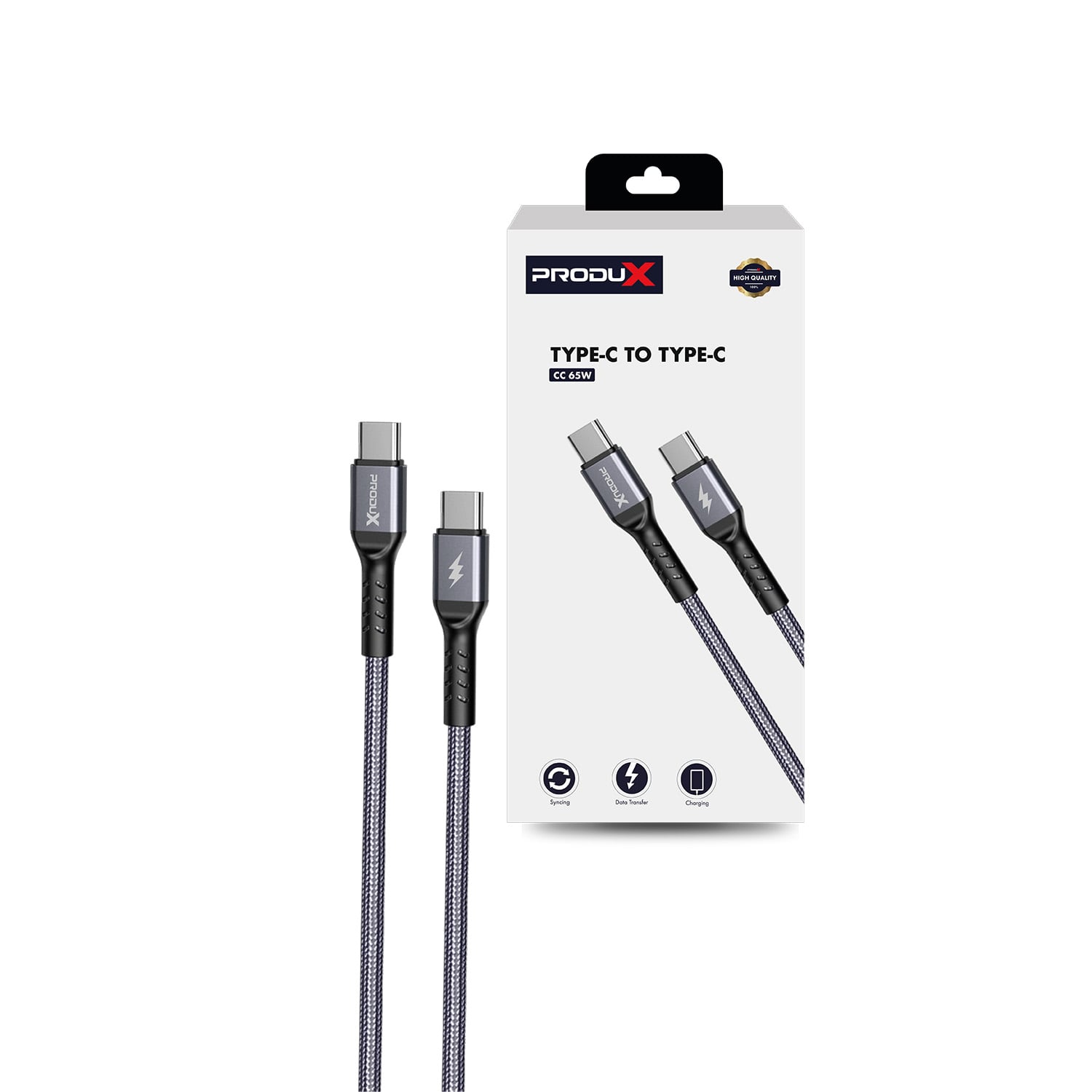CABLE USB-C A USB-C MOTOMO, CARGA RÁPIDA 45W, COLOR NEGRO - 1